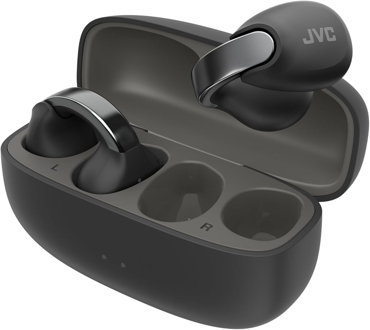 JVC nearphones Open Ear-Cuffs Wireless Headphones with Clasp Mechanism, Multipoint, Single Ear use, BT 5.3, Long Battery Life (up to 24 Hours) - HA-NP1T-A Teal Blue - PuriLite