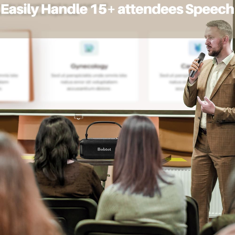 Portable Karaoke Machine, Bluetooth Speaker with Microphone, Three Echo Levels, Indoor and Outdoor Modes, IPX6, BT 5.3, Supports AUX, TF, USB - PuriLite