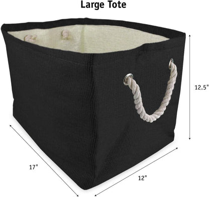 DII Storage Basket or Bin, Collapsible & Convenient Storage Solution for Office, Bedroom, Closet, Toys, Laundry (Large) - Pink Rugby Stripe - PuriLite