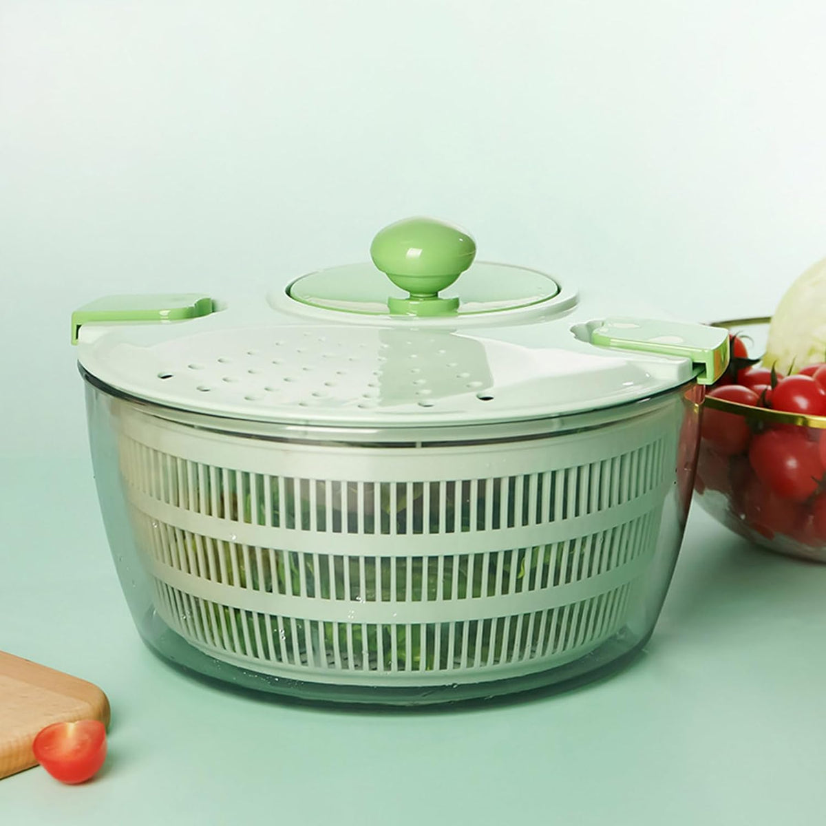 Salad Spinners Lettuces Dryer with Drain Lettuces Spinners for Vegetable Multi-Functional Kitchen Helper Fruit Washing - PuriLite