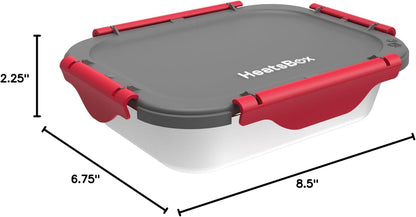 HeatsBox Inner Dish Set of 2 Reusable Stainless Steel Containers with Lid to Meal Prep Food | Freezer and Oven Safe | Compatible Go Lunch Box (Buy Separately, not Included) - PuriLite