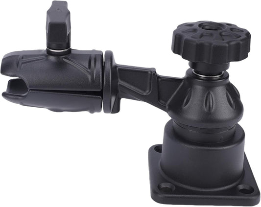 Diydeg Fish Finder Mount, Aluminum Alloy Nylon Electronic Mount with Screws, Anti Wear Shock Absorption Display Fish Finder Bracket for Kayak Pontoon Canoe Marine Boat Fishing Black - PuriLite