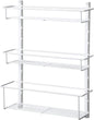 ClosetMaid Adjustable 3 Shelf Spice Rack Organizer Kitchen Pantry Storage for Cabinet Door or Wall Mount with Metal Shelves, White (2 Pack)