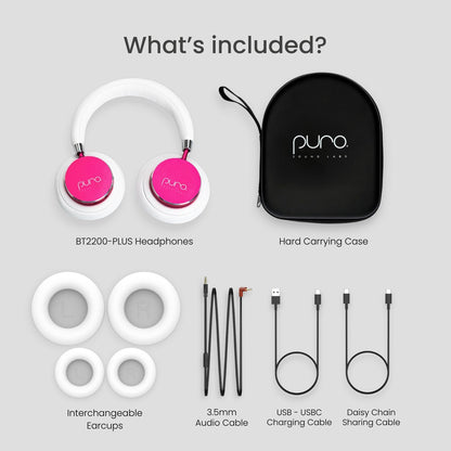 Puro Sound Labs BT2200 Plus Volume Limited Kids’ Bluetooth Headphones (Blue) - PuriLite