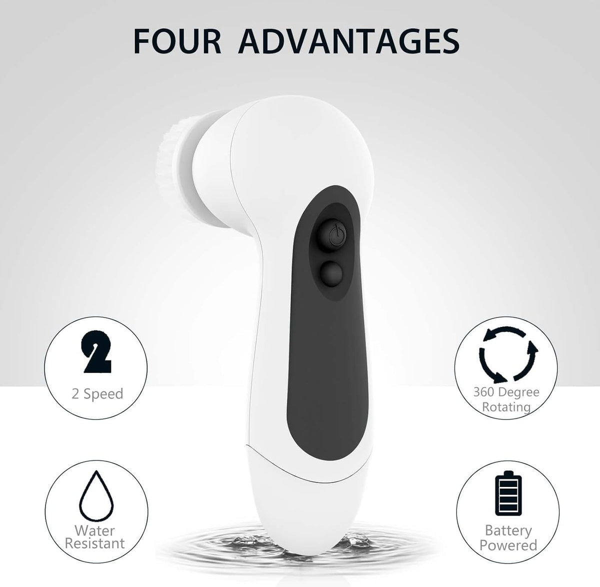 CNAIER 5 in 1 Advanced Cleansing System with Facial Brush for Exfoliating and Microdermabrasion - PuriLite