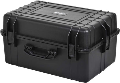 MEIJIA Portable Waterproof Protective Hard Case,Camera Case with Customizable Fit Foam Inserted, Elegant Black (9.17"x 7.56"x4.33") - PuriLite
