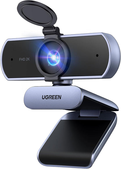 UGREEN 2K Webcam, Webcam for PC Ultra HD 1440P Computer Camera with Microphone, PC Camera with Privacy Cover, USB-A Web Camera for Streaming, Conferencing, Video Calling, Zoom, Skype, Teams, Facetime - PuriLite