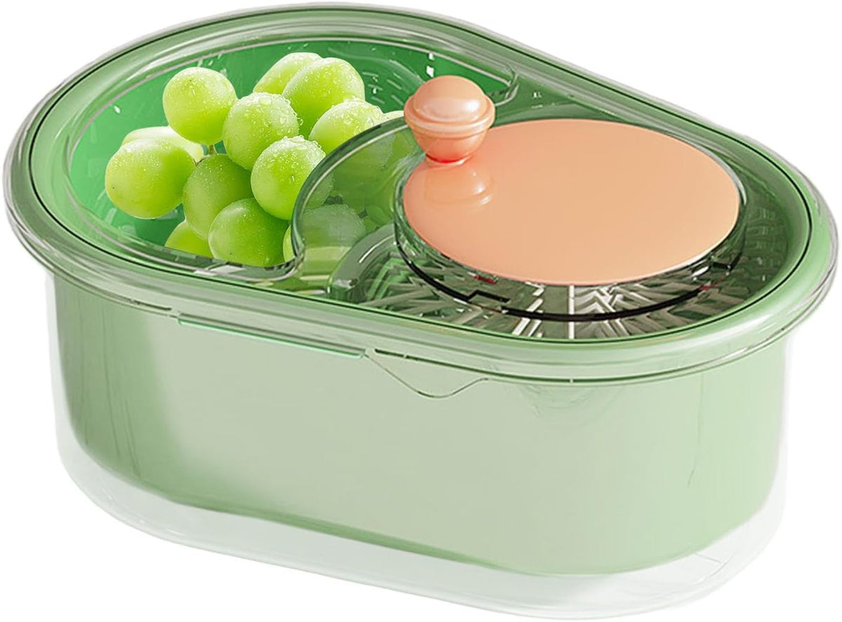 Fruit Spinner,Portable Rotating Salad Spinner and Dryer | Salad Cleaner, Kitchen Strainer Drainer Basket, Food Wash Bowl, Manual Lettuce Washer - PuriLite