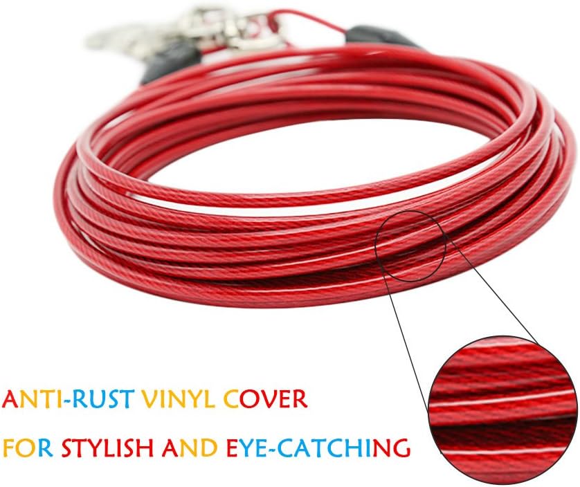 Petest 25ft Reflective Tie-Out Cable for Small Dogs Up to 35 Pounds - PuriLite