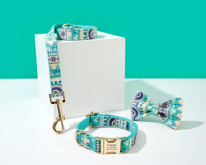 Custom Engraved Dog Collar with Name and Phone Number, Personalized for Small, Medium, and Large Dogs (Plaid) - PuriLite