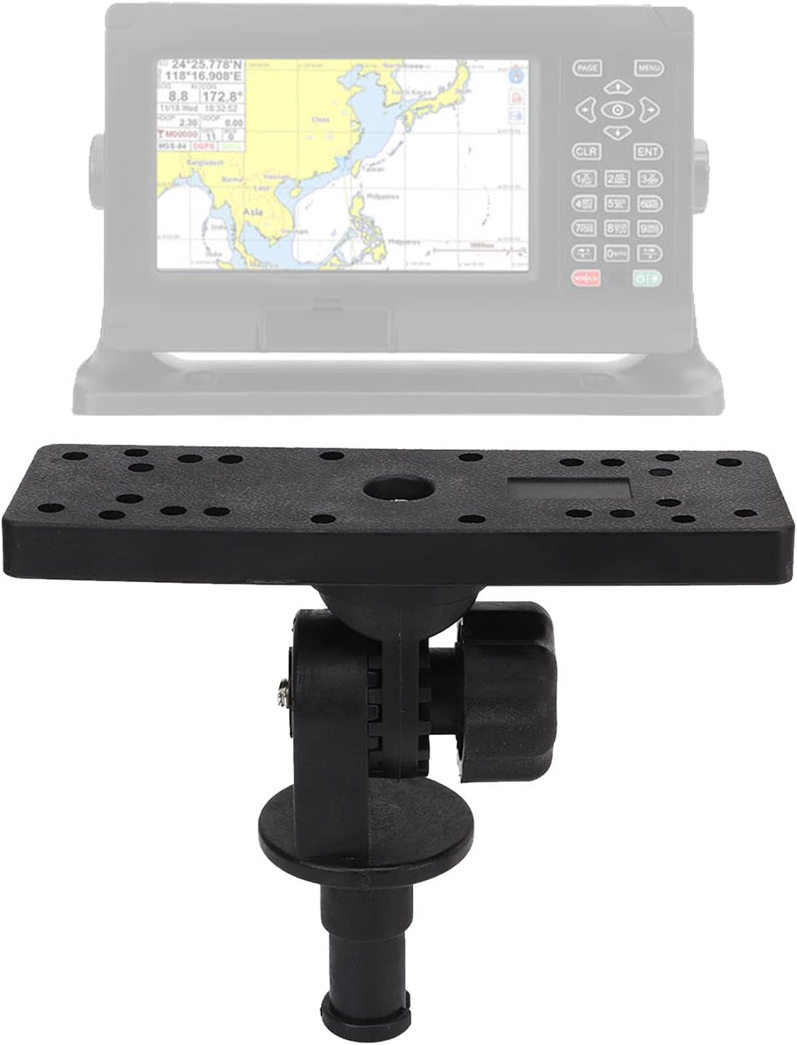 Fish Finder Mount Base, 360 Degree Rotating Removable Boat Fish Finder Electronics Mount Nylon and Stainless Steel Multi Pattern and Perforated Top Panel Design Provides Experience - PuriLite