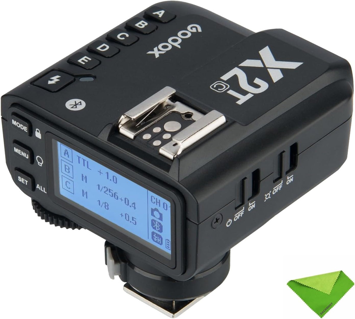 Godox X2T-C TTL Wireless Flash Trigger for Canon, 1/8000s HSS Bluetooth Connection Supports iOS/Android App Controller, TCM Function, 5 Separate Group Buttons, New Hotshoe Locking, New AF Assist Light - PuriLite