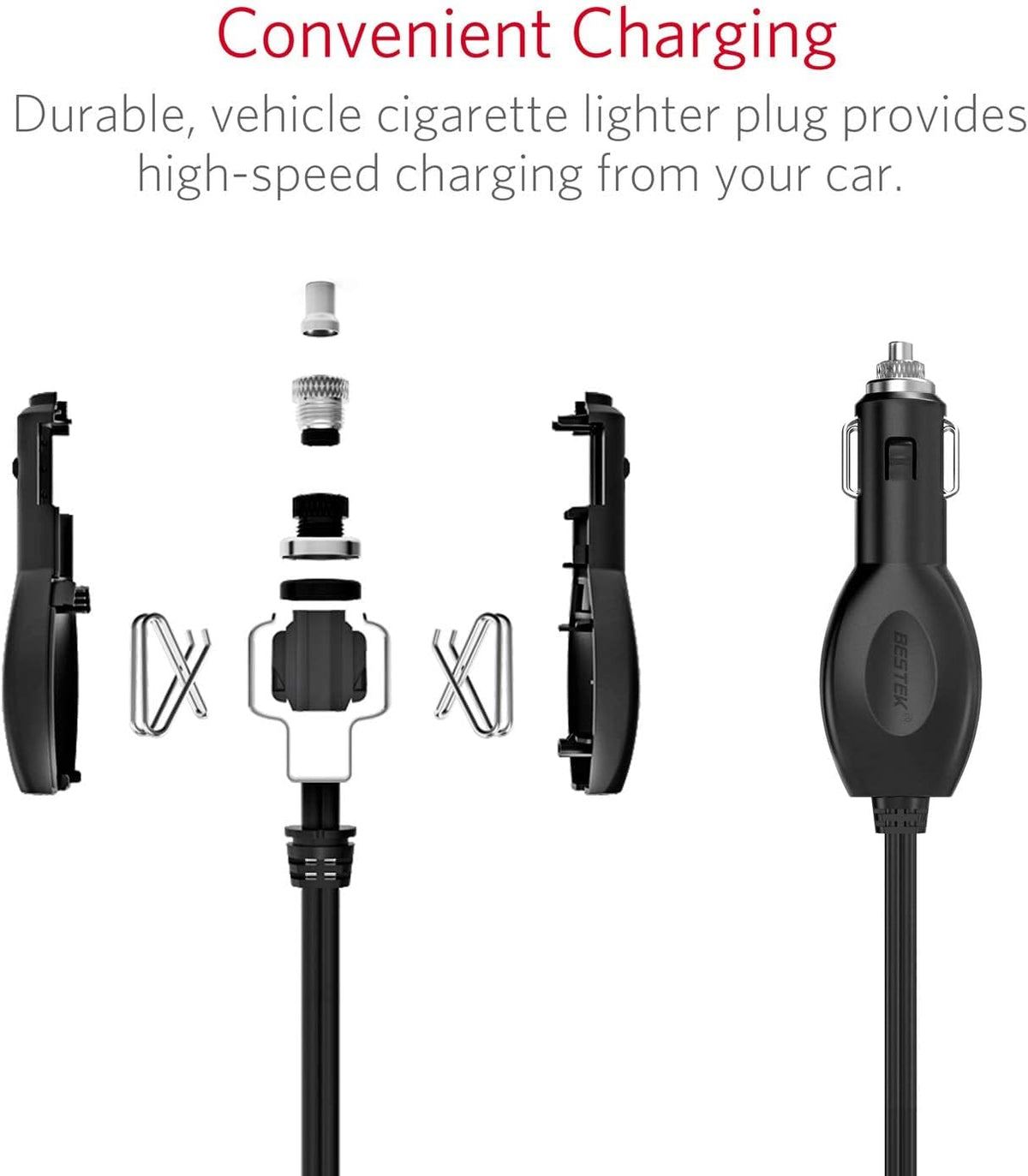 BESTEK Power Inverter DC 12V to AC 110V - 300W Car Plug Adapter Outlet with 4.8A Dual USB Fast Charging Port - Car Charger Cigarette Lighter Adapter for Phone, Laptop on Road Trip - Aluminum Housing - PuriLite