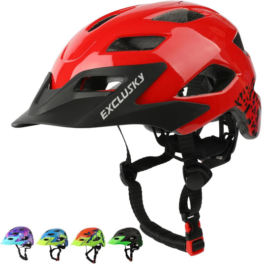 Kids Helmet Exclusky Bike Helmet Kids Adjustable Boys Bike Helmet Age 5-13 Lightweight Girls Bicycle Helmet Childs Cycle Cycling Helmet 50-57cm - PuriLite