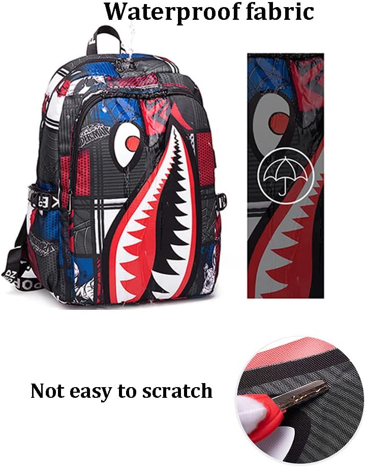 Boys' backpack School Backpack,Stylish backpack with USB port.Laptop Backpack can hold 15.6in Notebook (Red) - PuriLite