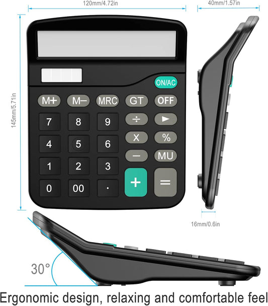 Helect Standard Function Desktop Calculator | Desktop Calculator | Solar Calculator | Office Calculator | Business Calculator | 12-Digit Calculator - PuriLite