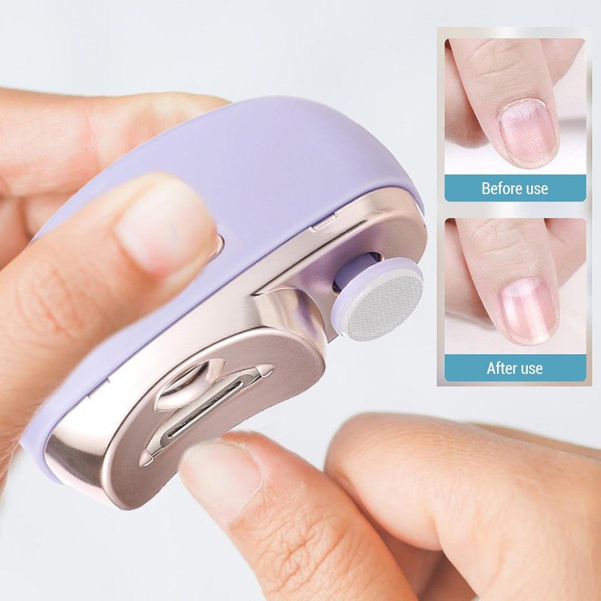 Electric Nail Trimming Tool - 3 in1 Electric Nail Clipper, Toenail and Fingernail Trimmer | Adjustable Nail Cutter Device with LED Light and duall Speed, Nail Grinding and Trimming Kit for Home - PuriLite