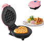 Mini Maker Waffle Maker 5“ Non-Stick Waffler Iron Stuffler Stuffed Wafflera Adjustable Browning Control, Heart, Pink - PuriLite