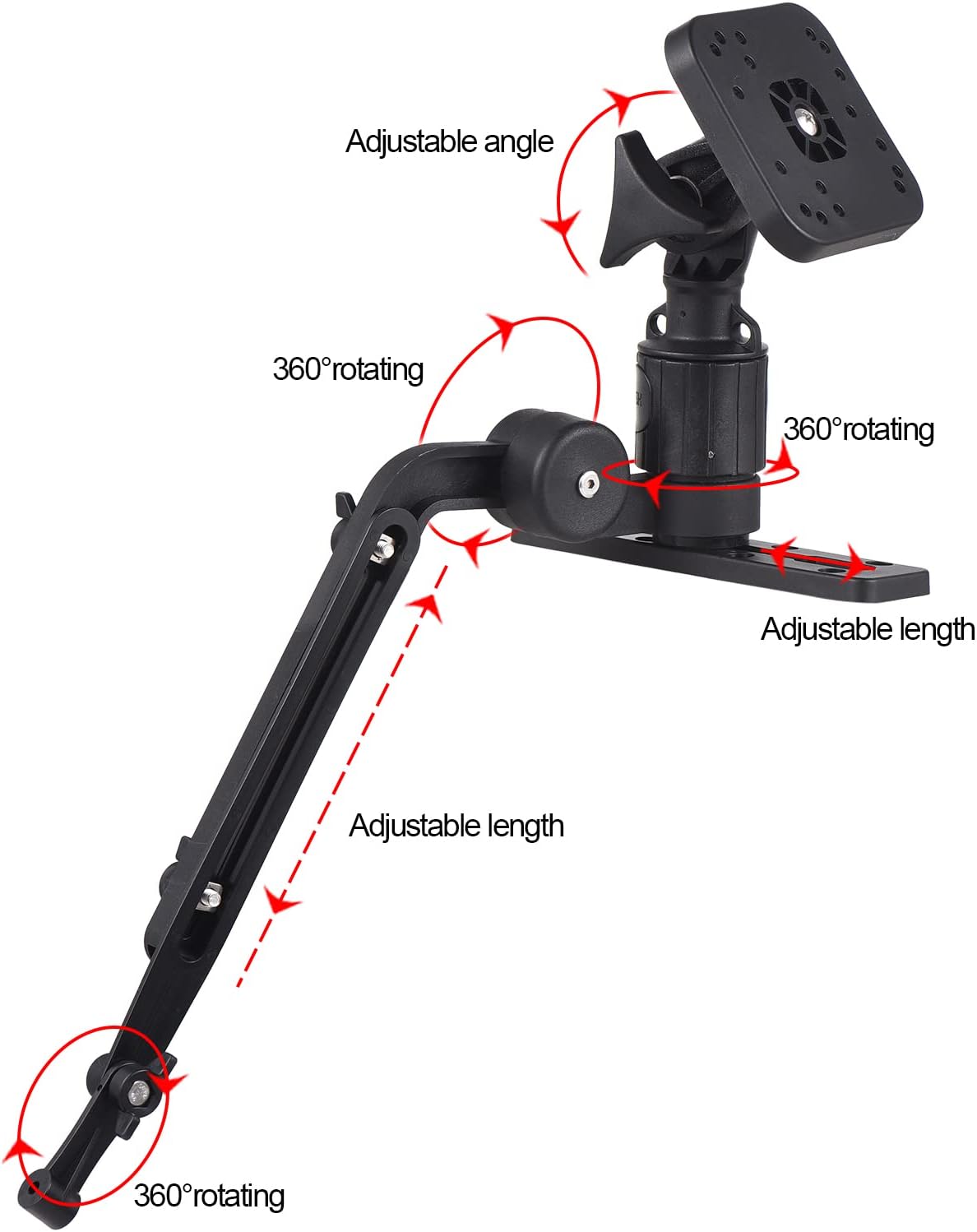 HUNYA Kayak Fish Finder Mounting Plate Kayak Boat Transducer Mounting Arm Fish Finder Mount Base Adapter - PuriLite