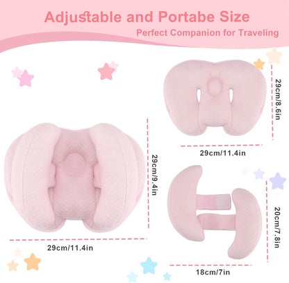 KAKIBLIN 2 in 1 Baby Head Pillow with Banana Neck Pillow for 3 Months to 8 Months Baby Travel Pillow for Stroller or Bed - PuriLite