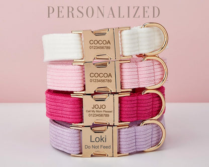 Custom Dog Collar with Metal Buckle - Pet Collars Personalized with Name and Phone Number (Plaid) - PuriLite
