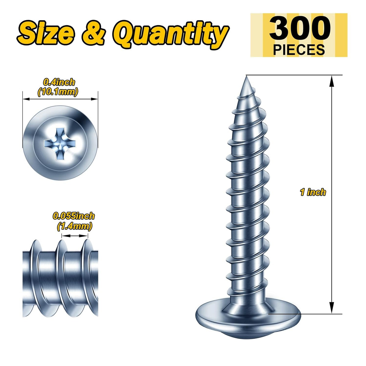 150Pcs #8 × 2" Black Screws for Wood, Phillips Truss Head Wood Screws, Quick Metal Self Tapping, Zinc Plated Steel, Truss Head Screws by Mywish - PuriLite