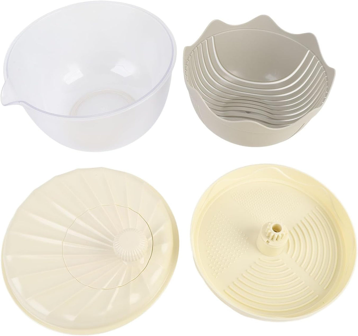Salad Spinner High Efficiency Multifunctional Easy Using Vegetable Washer and Salad Chopper for Home (Beige) - PuriLite
