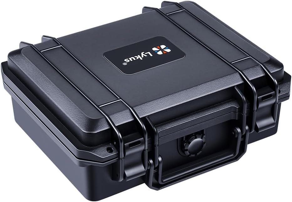 Lykus HC-2710 Portable Waterproof Hard Case with Foam, Camera Case with Customizable Fit Foam,Fit use of Drones,Camera, Equipments, Interior Size 27x16x8 cm - PuriLite