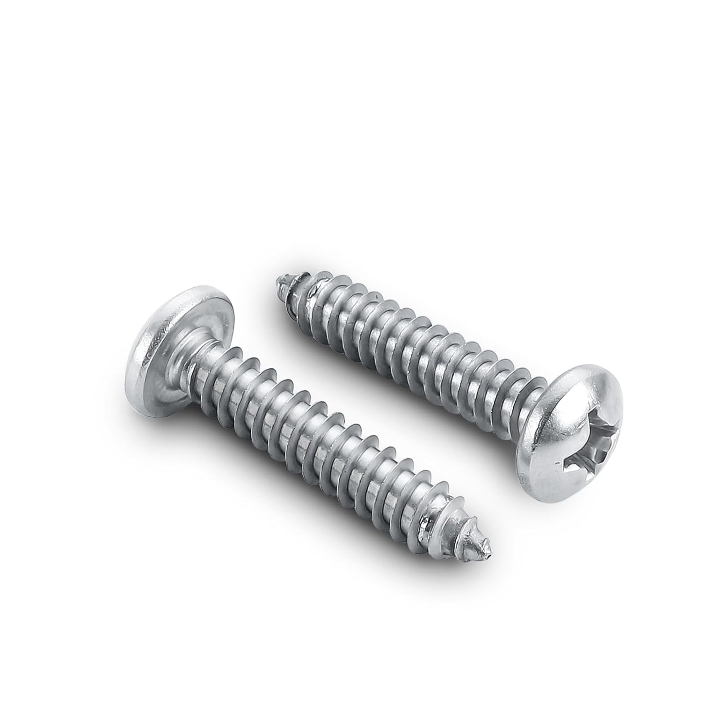 #8 x 2 Phillips Pan Head Self Tapping Screws Sheet Metal Wood Screws, Black Oxide, Stainless Steel 304, 50 PCS - PuriLite