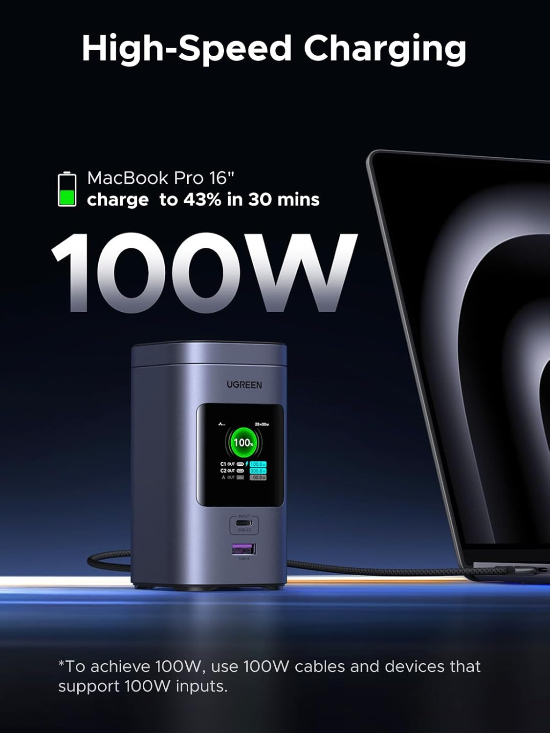 UGREEN Nexode Power Bank 20000mAh 145W Portable Charger, Qi2 Certified 15W Magsafe Compatible Wireless Fast Charging USB C Battery Pack for MacBook Pro/iPhone 16 Series/iPad air - PuriLite