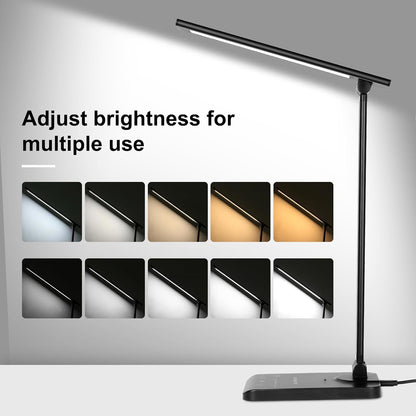 Semlos LED Desk Lamp for Home Office, Eye-Caring Table Light, 25 Lighting Modes, 45 Min Auto Timer, Touch Control, Dimmable, White - PuriLite