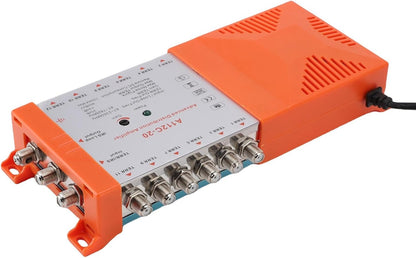 12 Channel Distribution Amplifier for TV CATV, Low Noise Figure ≤4dB, Seamless Connection to Multiple Televisions, Remote Powering, Compact Design, RED Compliant, (US Plug 110-120V) - PuriLite