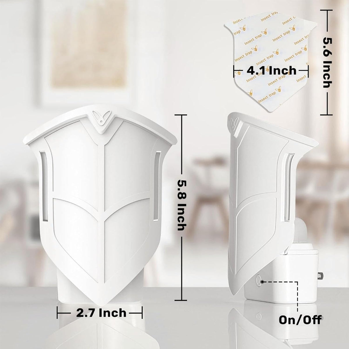 Flying Insect Trap, Fly Trap Captures Houseflies, Fruit Flies, and Gnats (White 2 Device + 8 Refills) - PuriLite