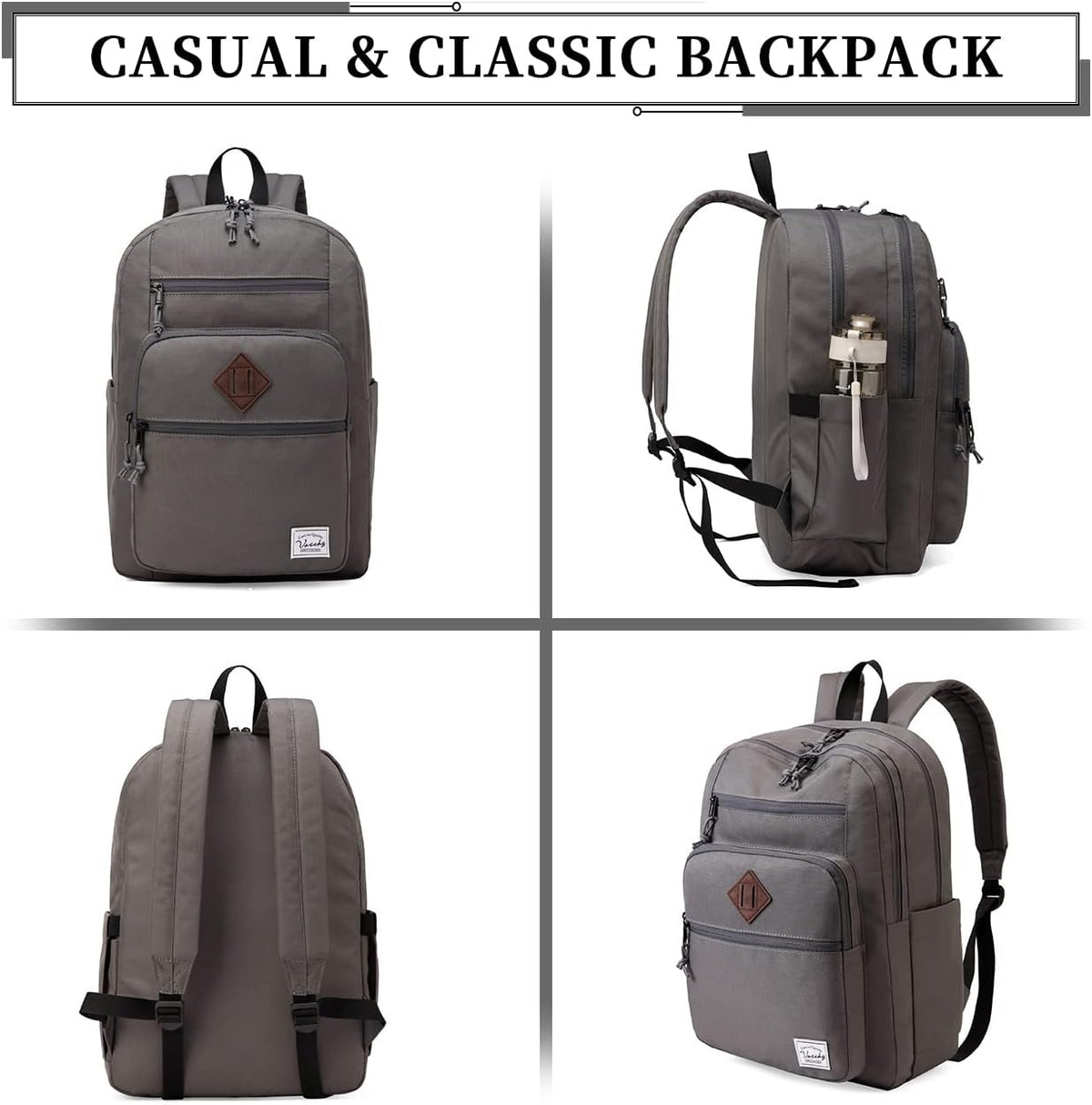 School Backpack for Men Women,Vaschy Lightweight School Bag Bookbag Casual Daypack for High School/College/Teens/Travel/Work - PuriLite