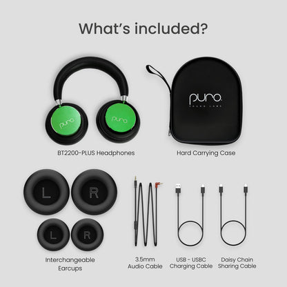 Puro Sound Labs BT2200 Plus Volume Limited Kids’ Bluetooth Headphones (Blue) - PuriLite