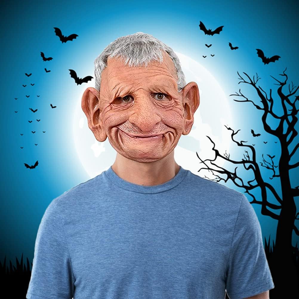 Realistic Old Man Mask Latex Mask for Carnival Halloween Cosplay Party Costume Masquerade Props - PuriLite