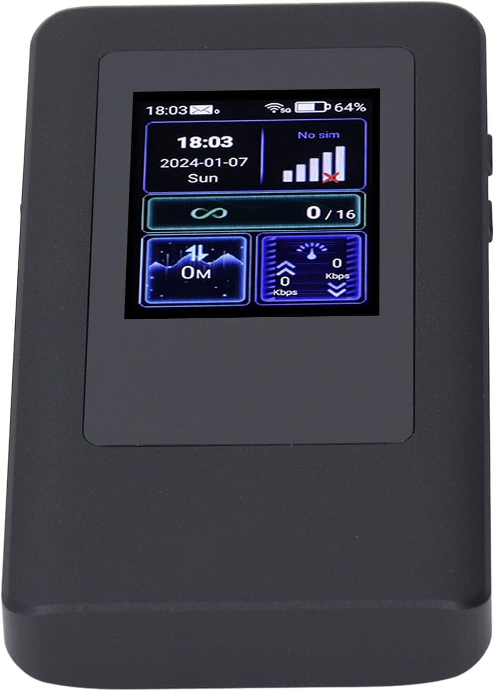 5G Wif 6 Portable Hotspot, 2.4GHz 5.8GHz 2.4 Inch LCD Screen, 16 Devices Simultaneous Connection, IP54 Waterproof, 4000mAh Battery, Nano SIM Card Slot, for Travel - PuriLite