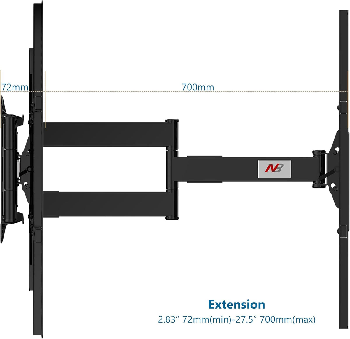 NB North Bayou Heavy Duty TV Wall Mount Double Arms Articulating Swivel TV Bracket for Most 75”-110 inch LED LCD OLED TVs VESA Compatible Hold up to 200 lbs Wall Bracket SP5 - PuriLite