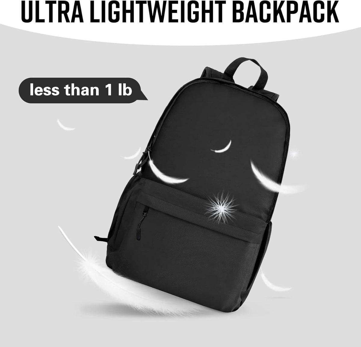 School Backpack Classic Basic Backpack Lightweight Bookbag for College Middle School Travel Work for Girls Boys - PuriLite