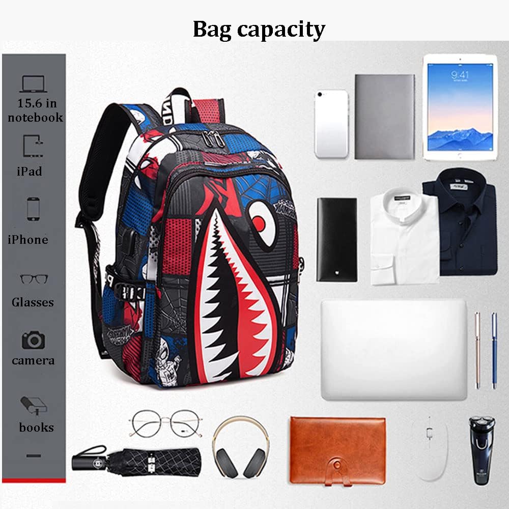 Boys' backpack School Backpack,Stylish backpack with USB port.Laptop Backpack can hold 15.6in Notebook (Red) - PuriLite