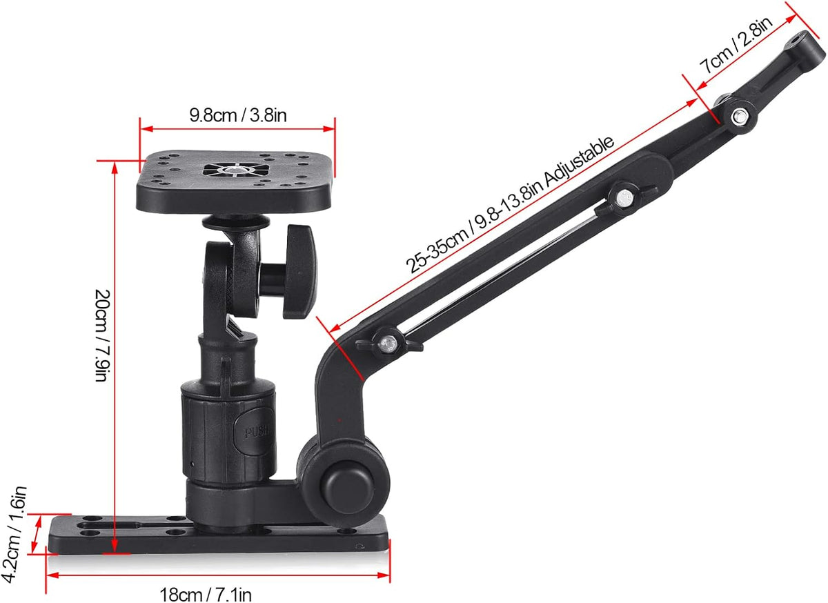 HUNYA Kayak Fish Finder Mounting Plate Kayak Boat Transducer Mounting Arm Fish Finder Mount Base Adapter - PuriLite