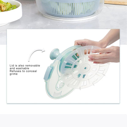 Salad Spinner, 5L Manual Lettuce Spinner, Fruit Washer Spinner, Fruit Dryer Spinner, Fruit Spinner Dryer, Salad Dryer, Vegetable Washer for Home Kitchen Washing & Drying - PuriLite