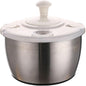 Salad Spinner 5L Dual Layer Stainless Steel & PP Lettuce Spinner with Lid & Rotating Handle Multi-Purpose Quick Dry Fruit and Vegetable Wash for Kitchen - PuriLite