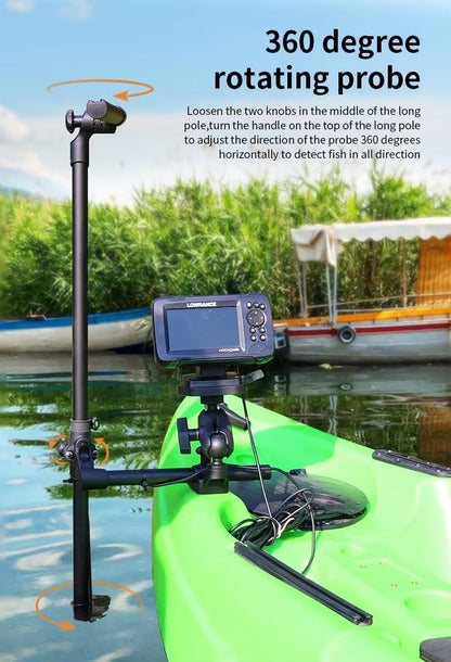 Strg Transducer Bracket with Fish Finder Mount for Kayak/Boat, Livescope Fish Finder Transducer Mount for Garmin/Lowrance, Compatible with RAM Mounts C Size/1.5'' Double Socket Arm (Foldable) - PuriLite