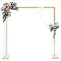 8FT x 8FT Heavy Duty Adjustable Arch Backdrop Stand, Gold Square Back Drop Metal Balloon Arch Stand Kit Frame for Party Wedding Birthday Photobooth Decorations - PuriLite