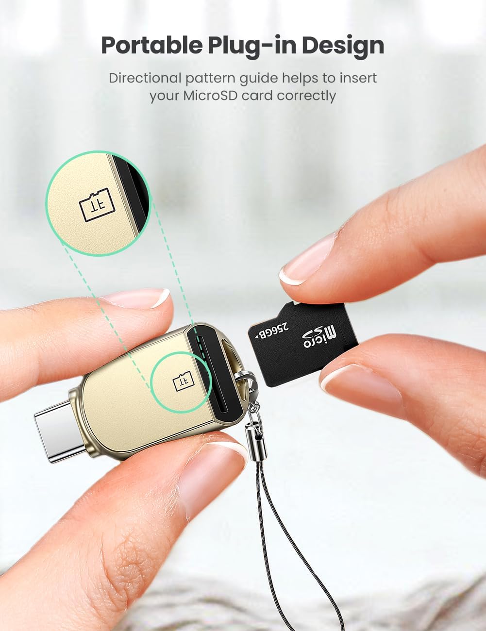 UGREEN Micro SD Card Reader USB C Memoery Card Adapter for TF, Micro SDXC SDHC UHS-I for Mac, Windows, Lixus PC, Galaxy Note 20, S20 - PuriLite