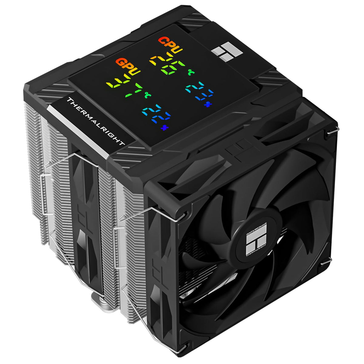 Thermalright Peerless Assassin 120 Digital ARGB Black CPU Air Cooler, Digital Screen Top Cover,6 Heatpipes Computer CPU Cooler, for AM4/AM5,Intel LGA1700/1851/1150/1151/1200,PC Cooler-Black ARGB - PuriLite