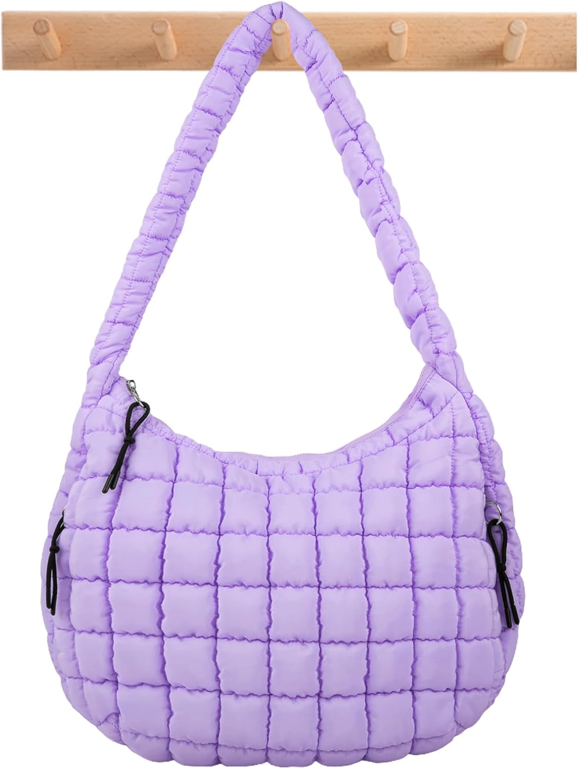 Quilted Puffer Tote Bag Large Crossbody Shoulder Bag with Zipper, Nylon Hobo Oversized Handbag - PuriLite
