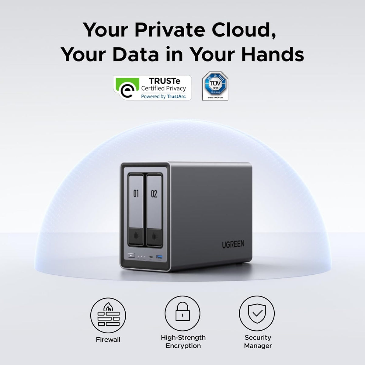 UGREEN NASync DXP4800 4-Bay Desktop NAS, Auto Backup Phones/PCs Private Cloud Storage for Home & Office, Intel N100 Quad-core CPU, 8GB DDR5 RAM, 32G eMMC, 2 * 2.5GbE, Dual M.2 Slots, 4K HDMI(Diskless) - PuriLite