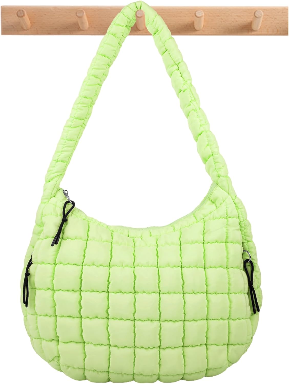 Quilted Puffer Tote Bag Large Crossbody Shoulder Bag with Zipper, Nylon Hobo Oversized Handbag - PuriLite
